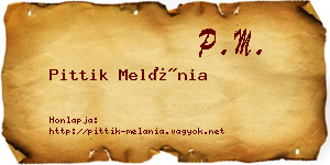 Pittik Melánia névjegykártya